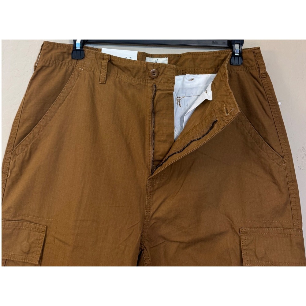 Mutual Weave Cargo Pants Men 36x34 Brown Relaxed Taper Ripstop Cotton UtilityNEW - Picture 2 of 10